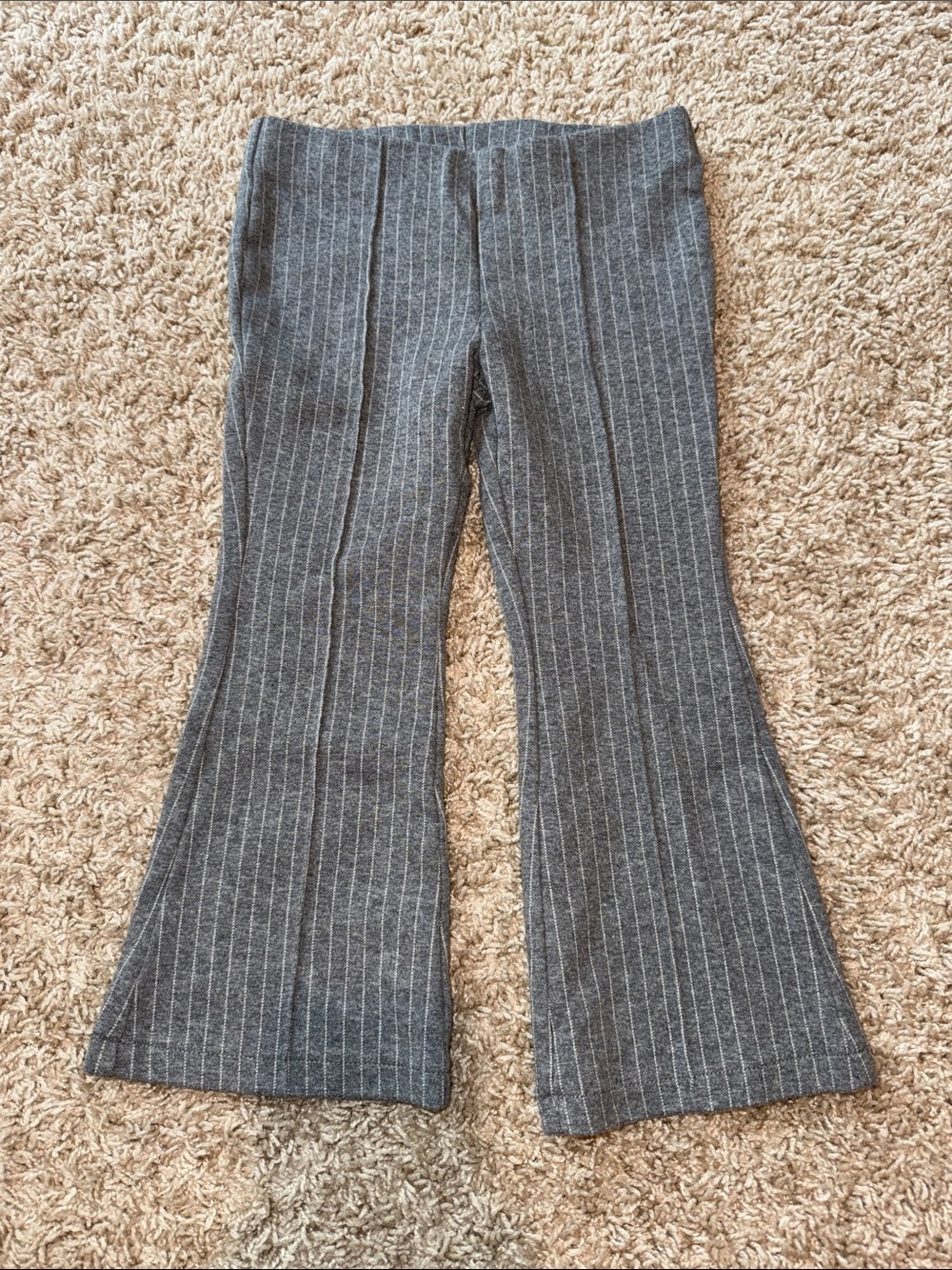 H&M Gray Pinstripe Knit Flare Pants